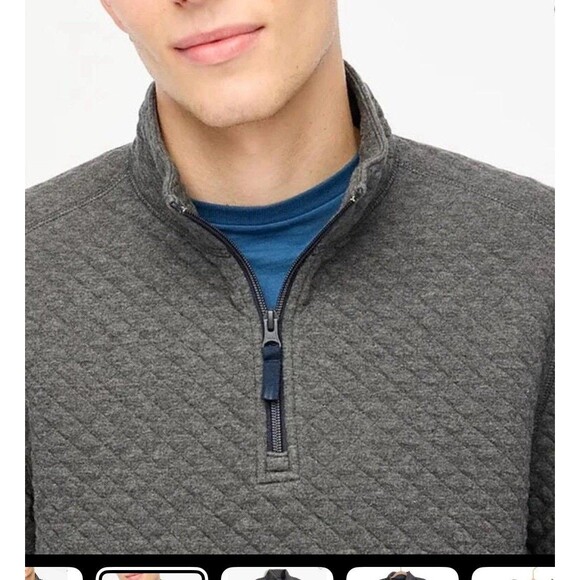 J.Crew Other - J. Crew Factory Men's Quilted Half-Zip Heater Charcoal XL